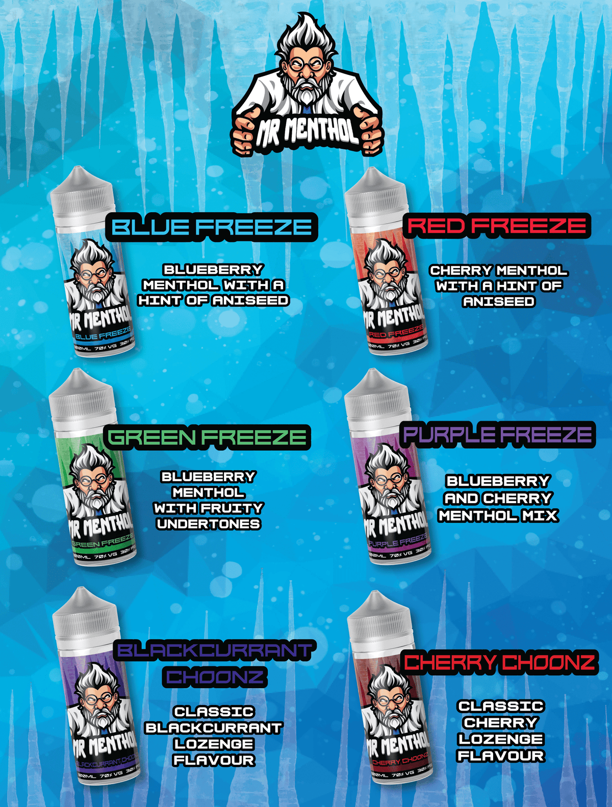 MR MENTHOL ELIQUID 100ML COMES WITH 2 10ML18MG NIC SHOT MR MENTHOL ELIQUID 100ML COMES WITH 2 10ML18MG NIC SHOT
