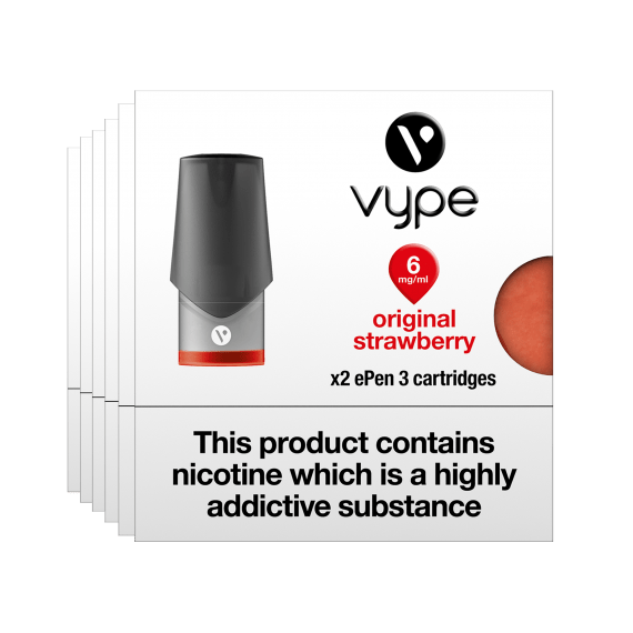 Vype ePen 3 Pods Original Strawberry - Flavoured Refill 6MG - Edinburgh Vapes